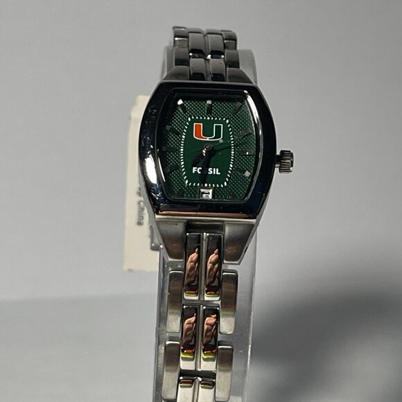 Miami Hurricanes NCAA Stainless-Steel Bracelet Watch by Fossil !!NEW!! (RARE) Ja - Picture 7 of 10
